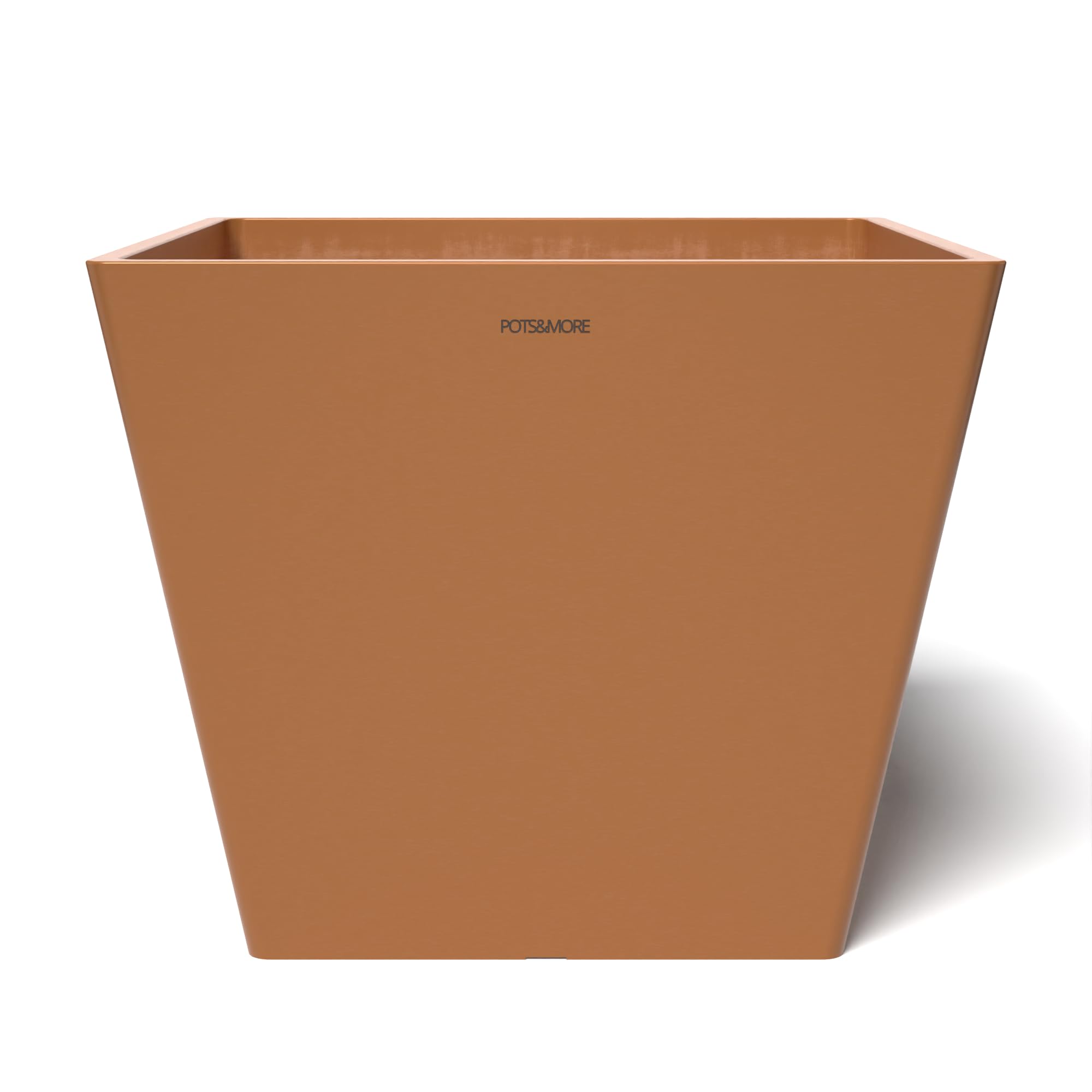 POTS&MORE Pot de Fleurs Prismo 30 VP023003 (31 cm, Forme carrée, Couleur Terre Cuite, Hauteur 25,6 cm, Pot en Plastique, pour Plantes d'intérieur)