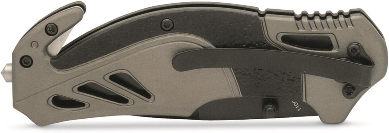 Smith & Wesson 8in High Carbon S.S. Spring Assisted Folding Knife with 3.25in Serrated Drop Point Blade and Rubberized Aluminum Handle for Outdoor Survival and EDC