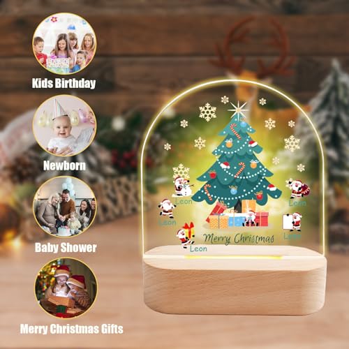 Lámpara de mesa de noche personalizada LED con base de madera miniatura 5