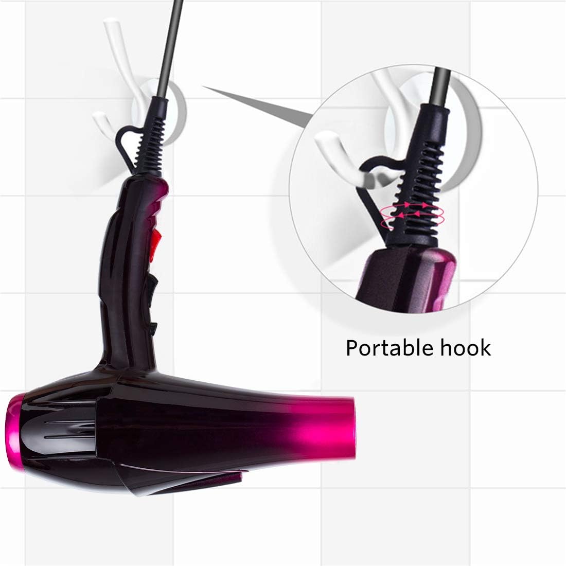 Mannice Hair Dryer, 3500 Watt Professional Salon Ionic Blow Dryer with AC Motor, 3 Heat Settings, 2 Speeds, Cool Shot Button, Tourmaline Ceramic, Concentrator & Diffuser Attachments, Purple, 110V - Image 4