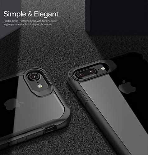 Image of REALCASE iPhone 7 Plus / 8 Plus Back Cover Case | Clear Transparent Gel TPU Shock Proof Bumper Back Cover Case for iPhone 7 Plus / 8 Plus (B Black)