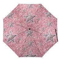 Automatic Umbrella Stars Pattern Folding Umbrellas Light Windproof Umbrellas Portable Travel Umbrella