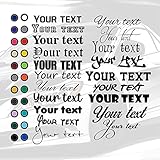 Custom Text Vinyl Decal for Lunchbox, Mailbox, Doors, Motorcycle, Car, Truck and Boat - Make Your Own Custom Lettering Sticker Design - 20 Fonts 20 Colors