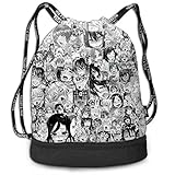 Sporttaschen, Rucksäcke,Funny Dance Gift Unisex Drawstring Fashion Beam Backpack Ahegao Print Backpack Travel Gym Tote Cosmetic Bag