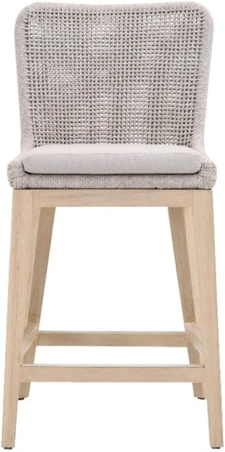 Star International Furniture Essentials for Living Woven Mesh 26.5" Fabric Counter Stool in Taupe Gray