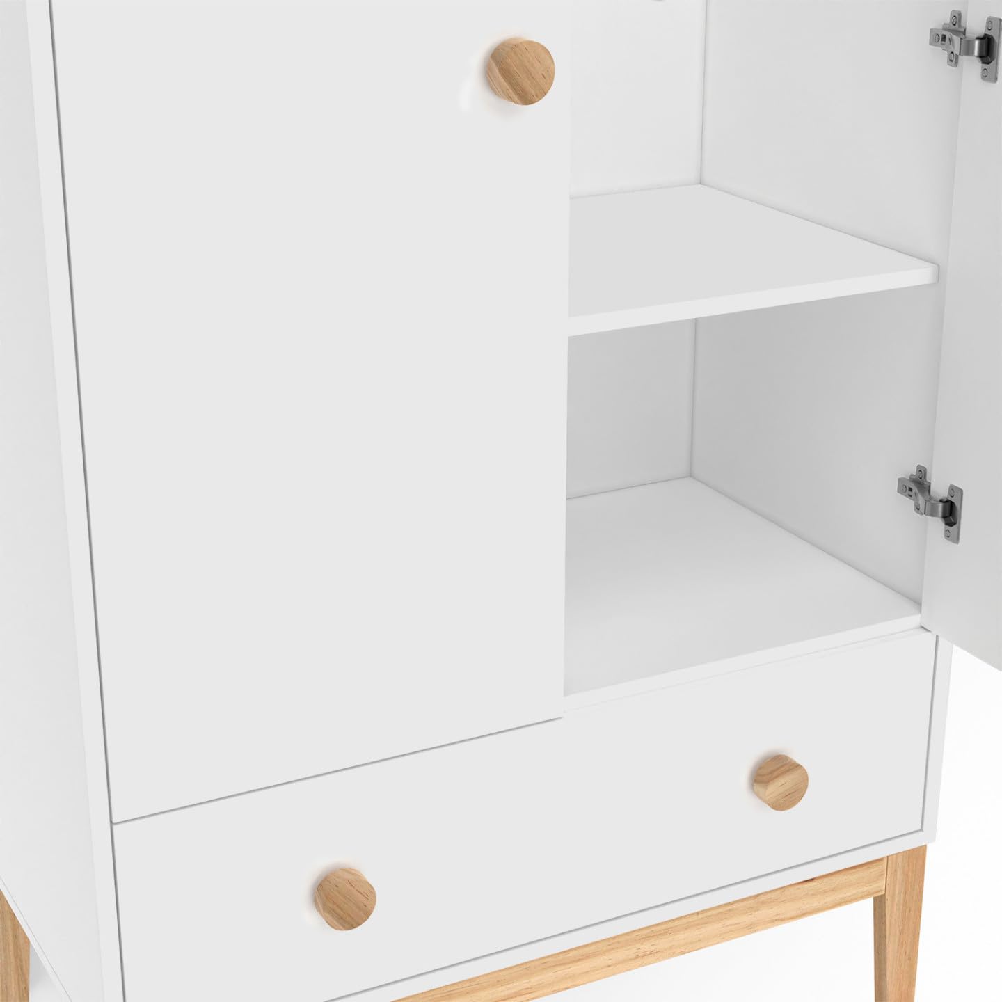 IDMarket - Armoire Enfant 2 Portes Jacob avec tiroir Blanc et Bois