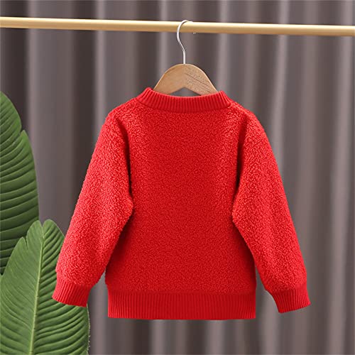 Toddler Boy Girl Christmas Knit Sweater Kids Cartoon Deer Print Long Sleeve Pullover Xmas Tops Cozy Soft4