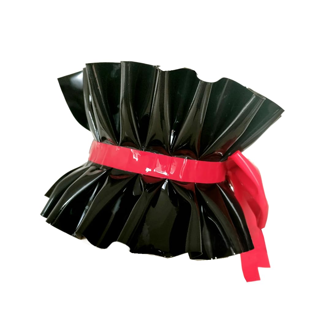 Negro Cuello Látex Encaje Para Mujer,Hecho a Desmontables Cuello Falso Plisado Decorativo Mano,Adecuado pare Accesorios Disfraces Cosplay