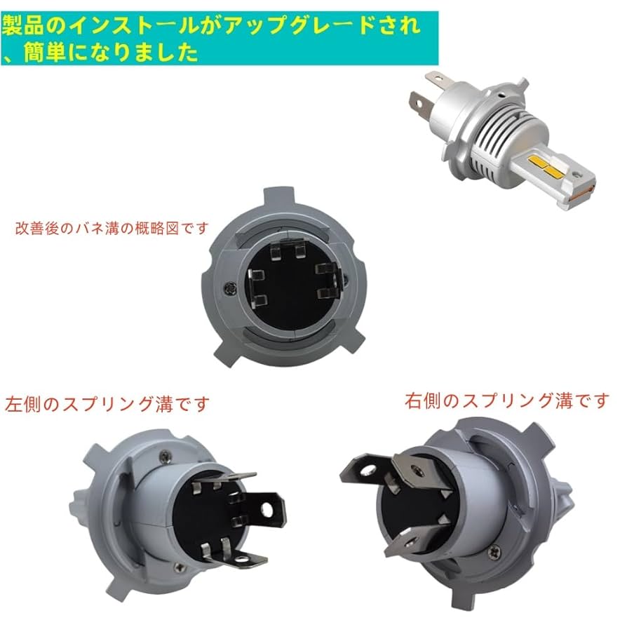 Amazon | HADUDU バイク led h4 用 LEDヘッドライト H4/HS1 Hi