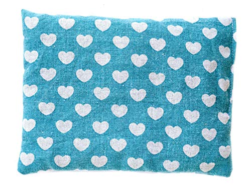 Miniblings Herbal Herb Pillow Cushion Health Cold Cough 23x17cm Hearts Turquoise