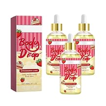 Body Juice Oil Strawberry Shortcake, Strawberry Pound Cake Body Oil Scented, Hydrating and Moisturizing for All Skin Types3PCS