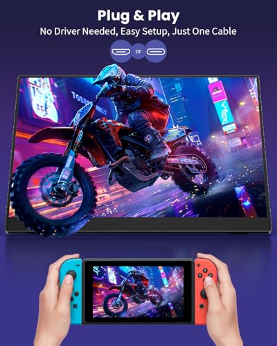 Image of ZUCWO 16 inch 2.5k Portable Computer Monitor,Gaming Monitor,Portable Monitors for Laptop PC Mac Phone PS5,120Hz 100% sRGB LTPS Display HDR Screen Extender with Smart Cover, USB C & HDMI,Travel Work Home