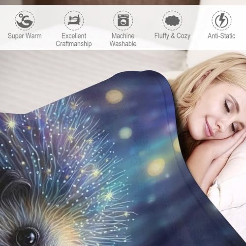 Couverture confortable douce hérisson mignon pour lit et chambre