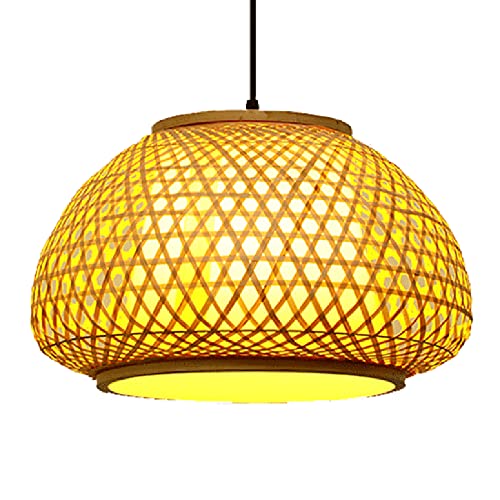 Lustre suspension en osier réglable pour éclairage chaleureux