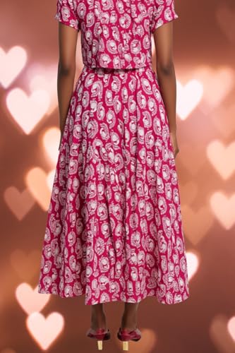 Image of Premium Long Skirt | Stylish Long Crushed Cotton & Unique Prints | Floor Length Skirt for Women | Elastic Waist Premium Maxi Skirt - Comfortable Casual Wear