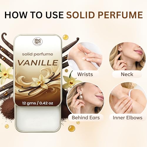 Image of Solid Perfume |Vanille&G oud Alcohol Free Wax Perfume Balm, Long Lasting | Pocket Tin 12g, Pack Of 2| Non Greasy Smooth Glide, Travel Friendly Men And Women