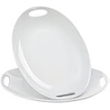 Porcelain Serving Platter with Handles, 14