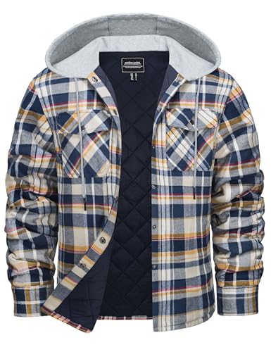 Cotrasen Men's Long Sleeve Quilted Lined Flannel Jacket...