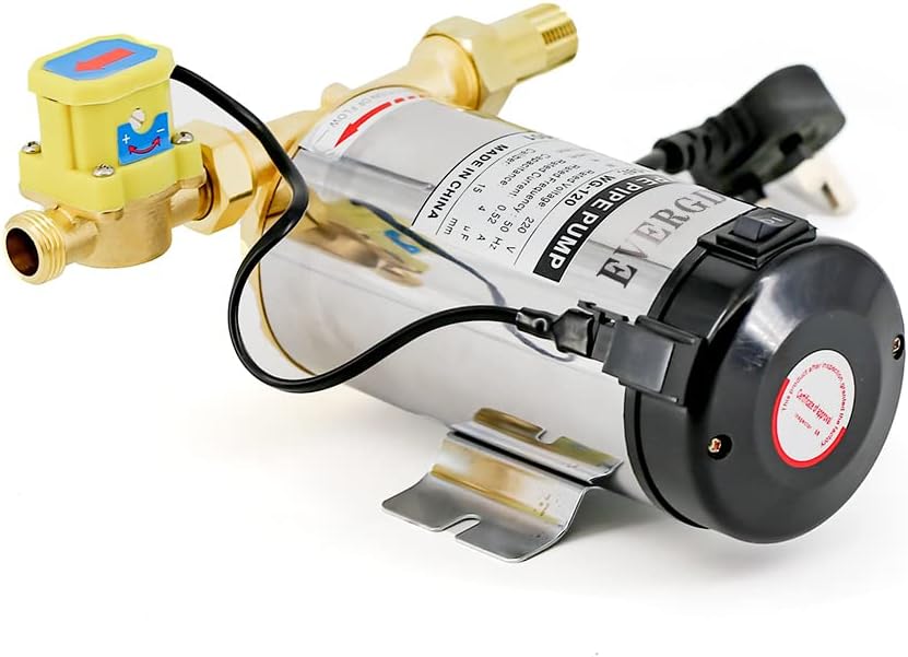 EVERGD 120W Automatic Electronic Water Pressure Booster Pump Flow Rate Shower for Home Garden