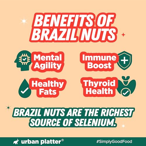 Image of Urban Platter Brazil Nuts, 120g (Monthly Consumption Pack, Rich In Selenium, Have 1 Daily, 30 single serve brazil nut sachets)