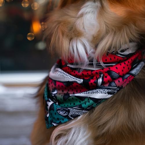 Image of Wilderdog Dog Bandana with Lightweight Quick Drying Poly-Blend Mesh Material in Gone Fishing