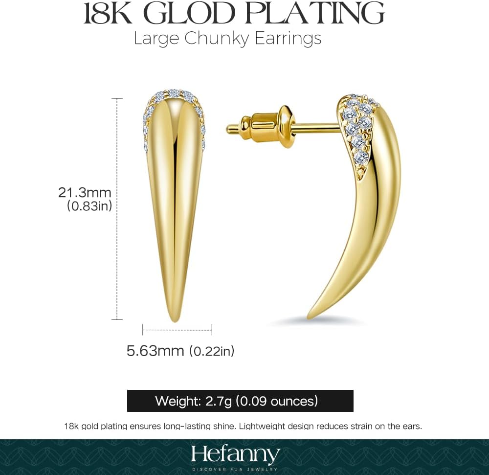 Hefanny Tapered Cubic Zirconia Stud Earrings Women's Trendy Tiny Studs Simple Delicate Jewelry Gift for Her - Image 3