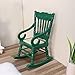 Dollhouse Miniature Rocking Chair 1:12 Scale Wooden Furniture Accessories Tiny Doll House Home Outdoor Cake Topper Decoration Model Living Room Scene Christmas Craft Displays (Green)