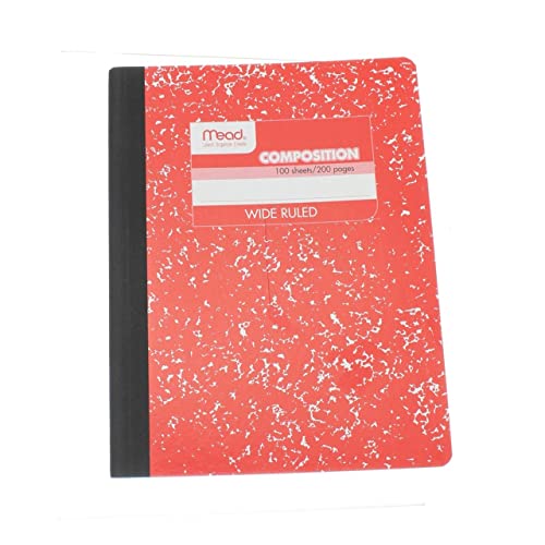 Carta bianca a righe large Mead Products, LLC - Libro per composizioni, colori alla moda, confezione da 12