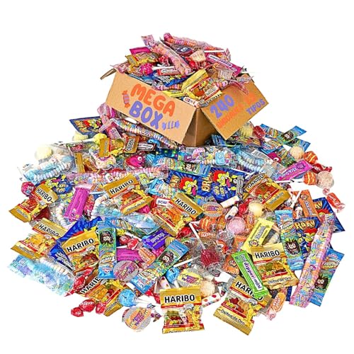 EVERGIFT Pack de 240 Chuches Cumpleaños para Relleno Piñatas | Bolsas de Golosinas para Fiestas Infantiles Envueltas Individualmente.