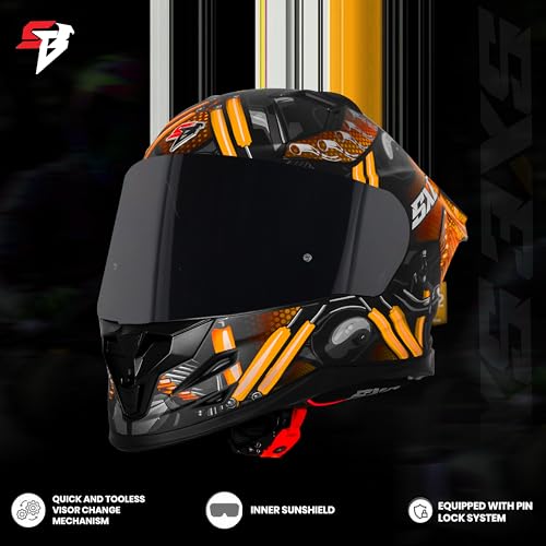 Image of Steelbird SBH-61 SXE X2 Pinlock ISI and Dot Certified Full Face Helmet for Men and with Inner Silver Sunshield