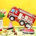 Fire Truck Piñata with Hanging Loop Blindfold Bat and Confetti Filler for Kids Boys Firefighter Firetruck Theme Birthday Party Decorations Supplies, 16.14 x 8.9 x 3.15 Inches