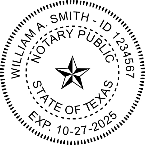 Texas Round Notary Stamp | Official State Notary Stamp | Official Seals | Meets State Specifications (Texas, Round Stamp)