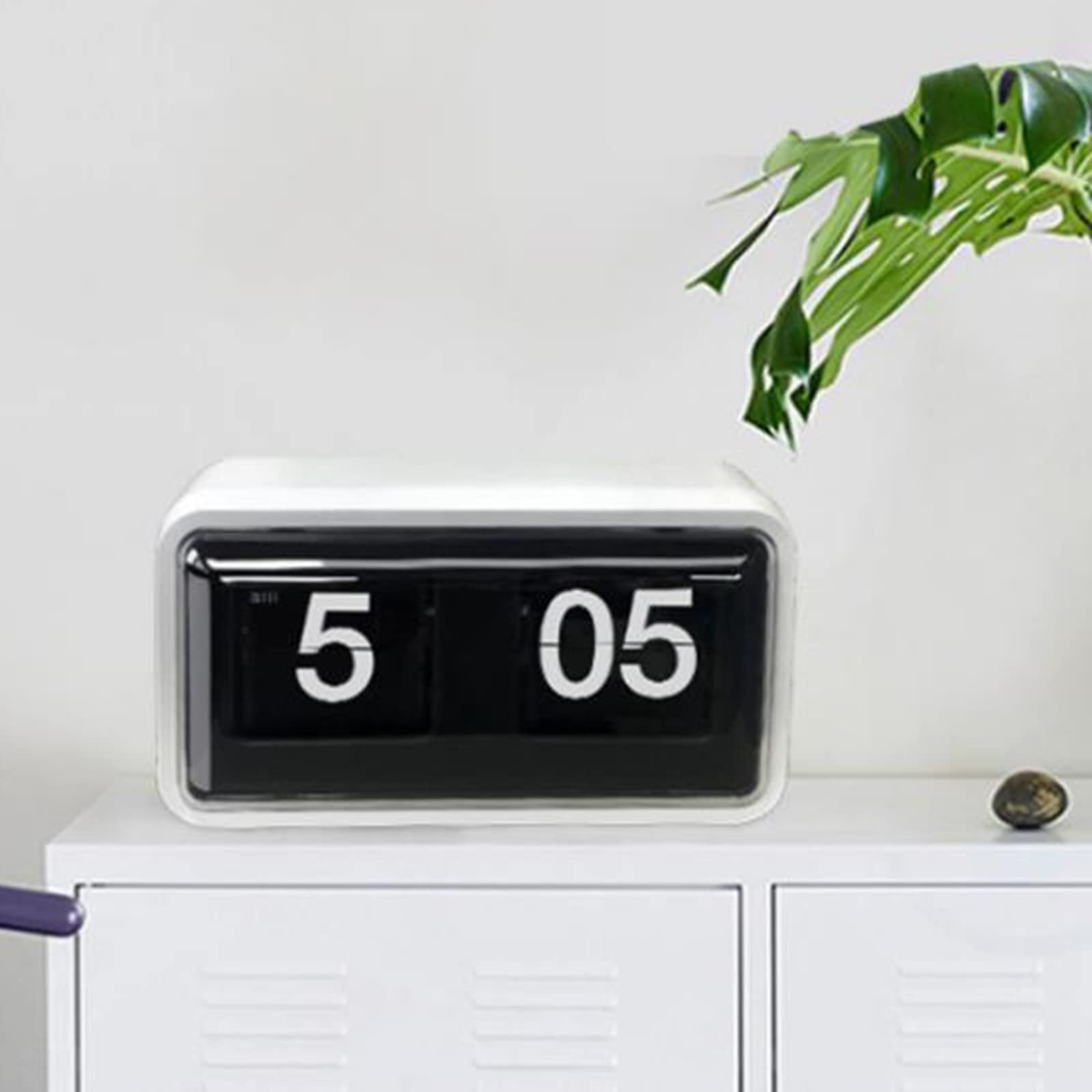 Retro Flip Clock Tafelklok Digitaal met Quartz Uurwerk, Automatische Flip Clock Mechanische Klok, Decoratie Tafelklok voor Woonkamer, Kantoor, Collectie (WHITE