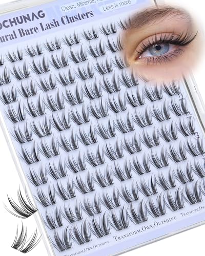 TOOCHUNAG Manga Lash Clusters Wispy Eyelash Clusters 9-14mm Natural Cluster Eyelash Extensions Spiky Bunny Lashes Clusters C Curl Individual Lashes with Clear Band DIY Anime Lash Extension