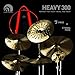 Beatello 7 Piece Cymbal Set with Bag, Super Polishing Alloy Cymbals for Rock Metal Electronic Music, Includes 20