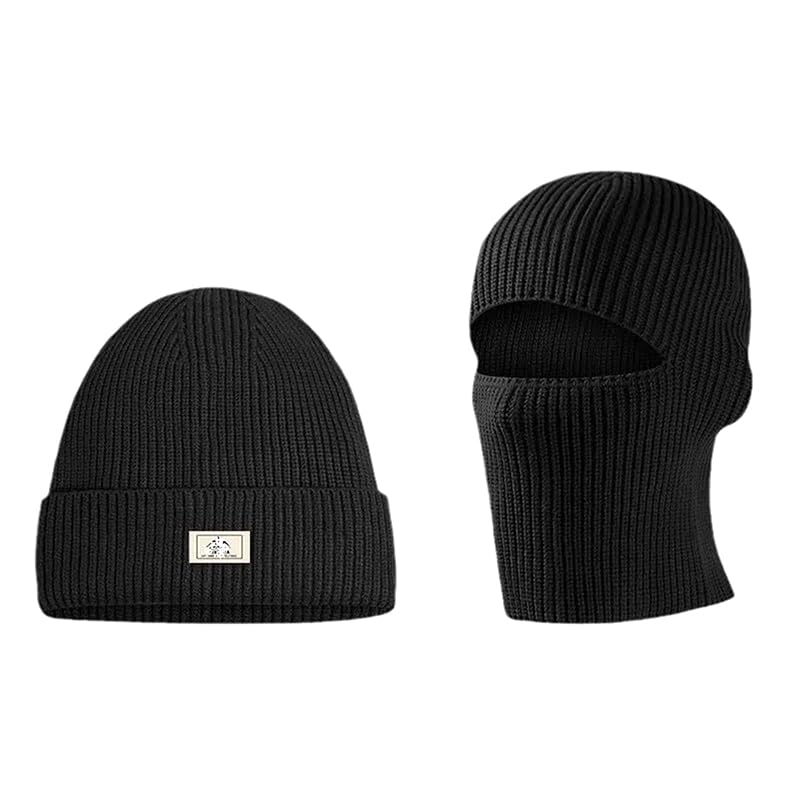 ZYNOVA Pasamontañas cálido de invierno para exteriores, máscara de esquí de mezcla de algodón térmico, resistente al viento, color negro, Negro, Talla única