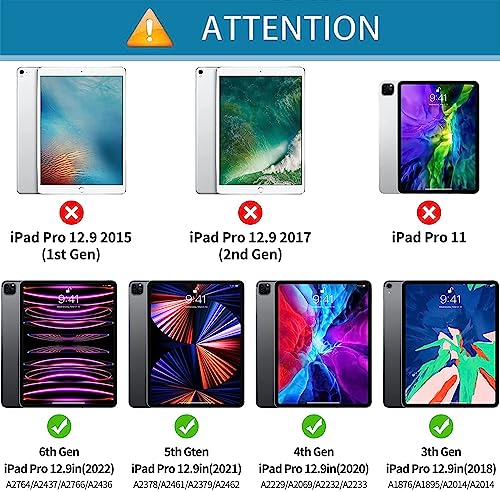 CASAFUNY Case for iPad Pro 12.9 inch 2022 Tablet Cover, Shockproof Protective Case with Stand, Brown, iPad Pro 12.9 2022/2021/2020/2018 - Image 2