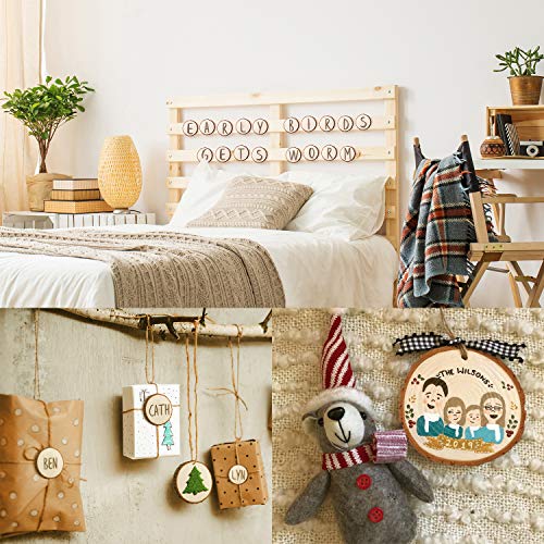 Fuyit Wood Slices 30 Pcs 2.0-2.4 Inches Craft Wood Kit Unfinished Predrilled Tree Slices With Hole, Wooden Circles For Arts And Crafts Christmas Ornaments Diy Crafts #TOP4