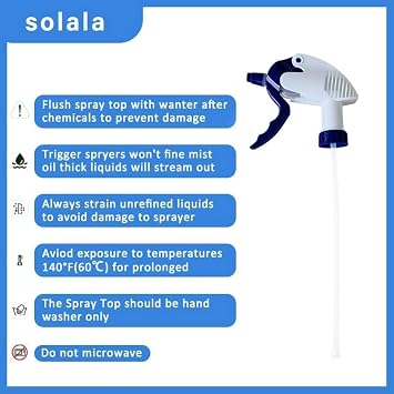 Solala 4 Pack Zip Nozzle Replacement Heavy Duty Trigger Sprayer for 8/16/24/32 oz Bottles High Output Adjustable Nozzle for Home & Industrial Use 28mm or 45mm