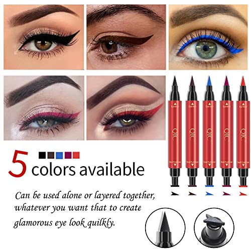 Blue Waterproof Liquid Wing Stamp Eyeliner - 1 Pen Winged Cat Eyes Liner Stamp Liquid Eyeliner Pen For All Eye Shapes, Precise Felt Tip Liquid Eye Liner Tattoo Tools,Eye Makeup Gift For Women Girl #TOP1