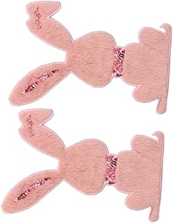 FAVOMOTO 2 Pçs Adesivos De Glitter Remendo De Decoração De Natal Jeans Coelho De Pelúcia Ferro De Remendo Em Adesivos Remendo De Costura De Coelho Remendo De Costura De Pelúcia Jaqueta