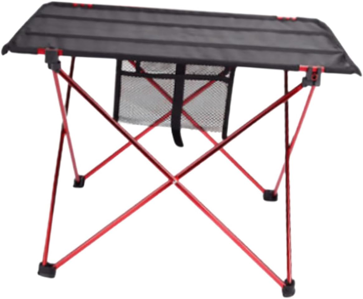 Folding Picnic Table and Stool Set Lightweight Aluminum Portable Foldable Outdoor Camp Table for Hiking, Beach, Rv, and Picnic Use in Crimson Medium Size