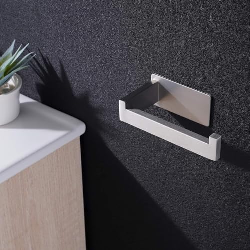 Aikzik Klopapierhalter, Toilettenpapierhalter ohne Bohren, Edelstahl Klorollenhalter, Wc Papier Halterung Rollenhalter mit Kleber für Badzimmer, Silber