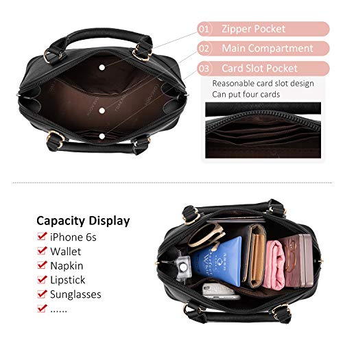 LOVEVOOK Purse for Women Small Crossbody Bags Classic Double Zip Top Handle Dome Satchel Bag - Image 5