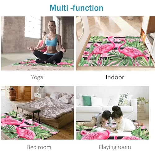 Tapis porte d'entrée grand format 90x150cm rose anti-glisse