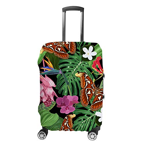 Housse pour bagages haut de gamme en polyester élastique imprimé fleurs