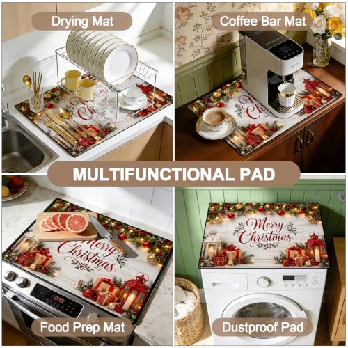 Image of Stove Top Cover for Electric Stove: 28''x20'' Stove Cover Elevate Your Kitchen Reliable Heat Protection,Non-Slip Kitchen Decor (Rustic)