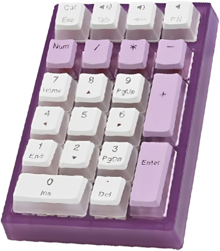 Number Pad, Mechanical USB C Corded Numeric Keypad with LED Backlit 21 Key Numpad for Laptop Desktop Computer PC