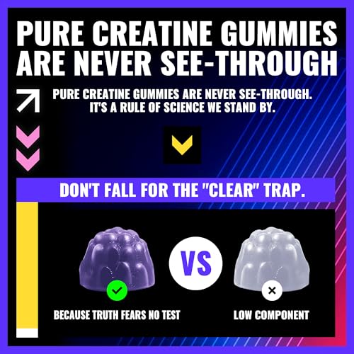 Image of NSF Certified Creatine Monohydrate Gummies for Men &Women.Grape Mango