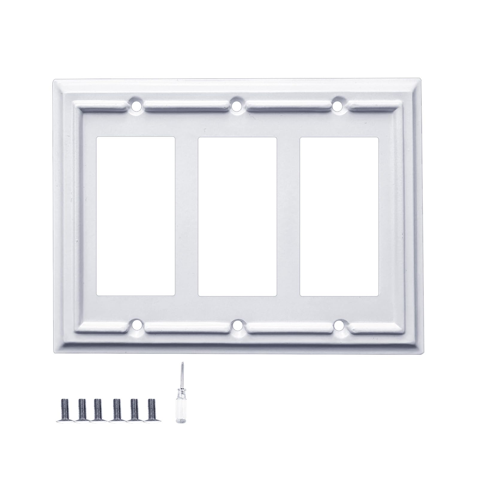 Pure White Decorative Outlet Covers Wall Plates, Bamboo Fiber Light Switch Covers, Natural Material Electric Receptacle Switch Plate Outlet Cover of